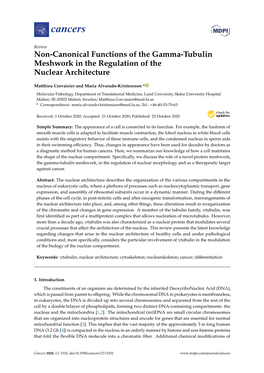 Non-Canonical Functions of the Gamma-Tubulin Meshwork in the Regulation of the Nuclear Architecture