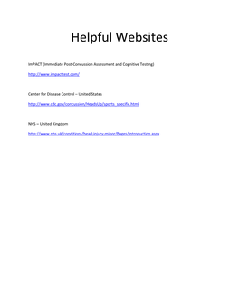 Helpful Websites