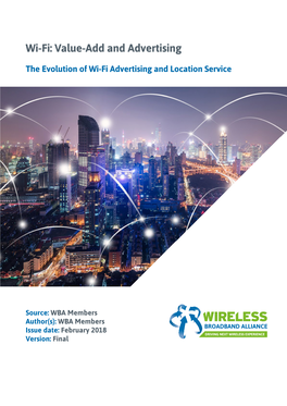 Wi-Fi: Value-Add and Advertising