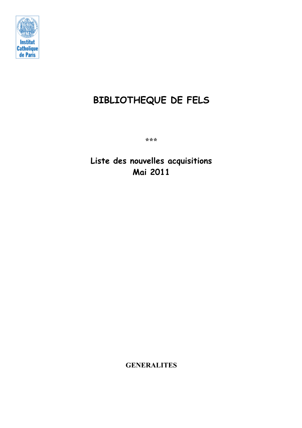 Bibliotheque De Fels