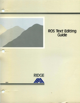 RIDGE ROS Text Editing Guide