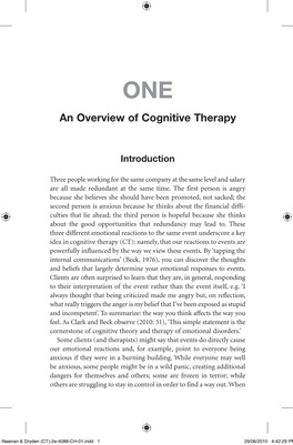 An Overview of Cognitive Therapy