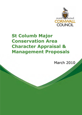 St Columb Major Conservation Area Character Appraisal & Management Proposals