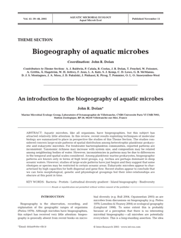 Biogeography of Aquatic Microbes