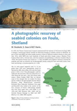 A Photographic Resurvey of Seabird Colonies on Foula, Shetland M