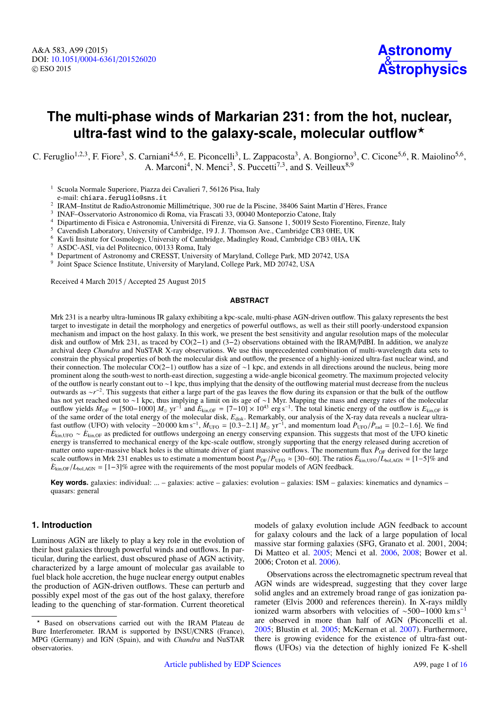 The Multi-Phase Winds of Markarian 231: from the Hot, Nuclear, Ultra-Fast Wind to the Galaxy-Scale, Molecular Outﬂow?