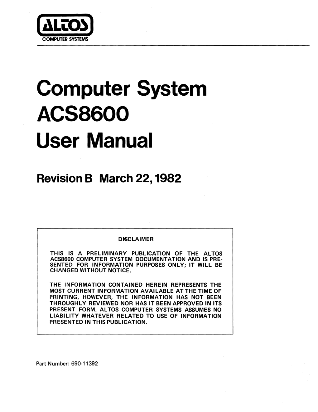 (Altm] COMPUTER SYSTEMS