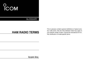 HAM RADIO TERMS Your Speciﬁc Model of Radio