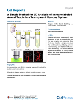 A Simple Method for 3D Analysis of Immunolabeled Axonal Tracts in a Transparent Nervous System