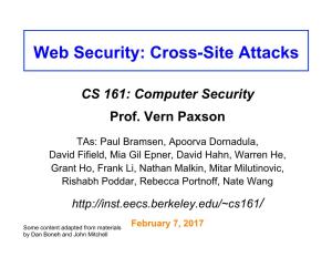 Web Security: Cross-Site Attacks