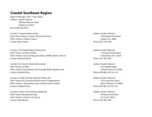 Coastal Southeast Region Regional Manager: Kevin "Tripp" Bates Address: Eastern National 338 New Pleasant Road Gaffney, SC 29341 Phone: 864-206-4912