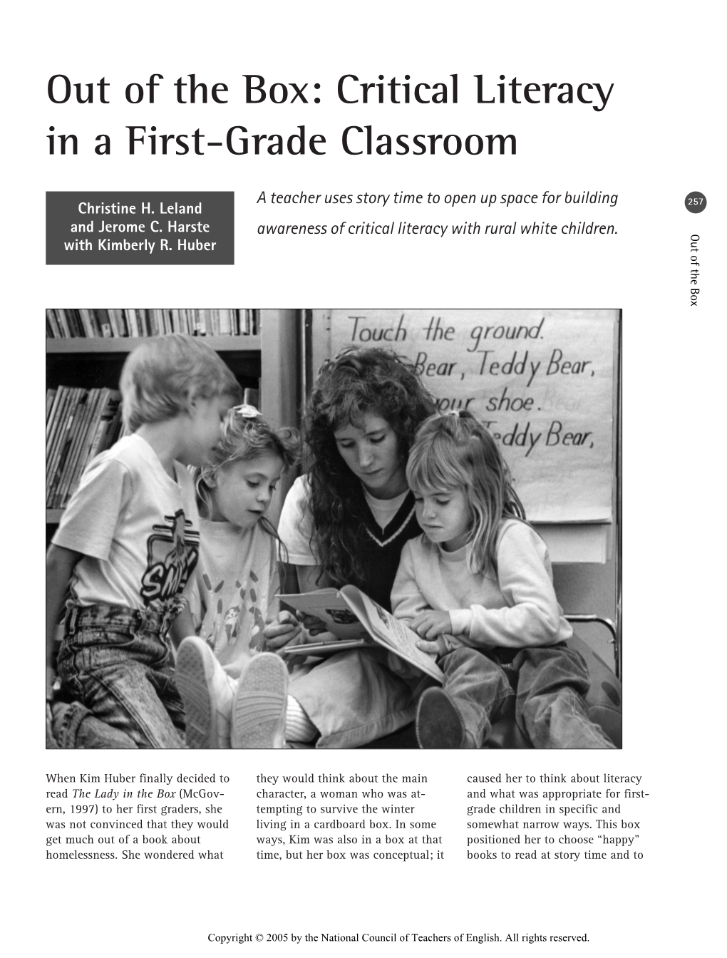 Out of the Box: Critical Literacy in a First-Grade Classroom