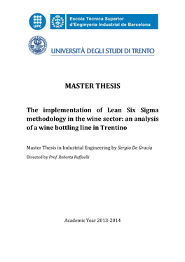 Implementation of Lean Six Sigma Methodology on a Wine Bottling Line