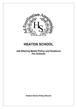 Job-Sharing Model Policy and Guidance for Schools