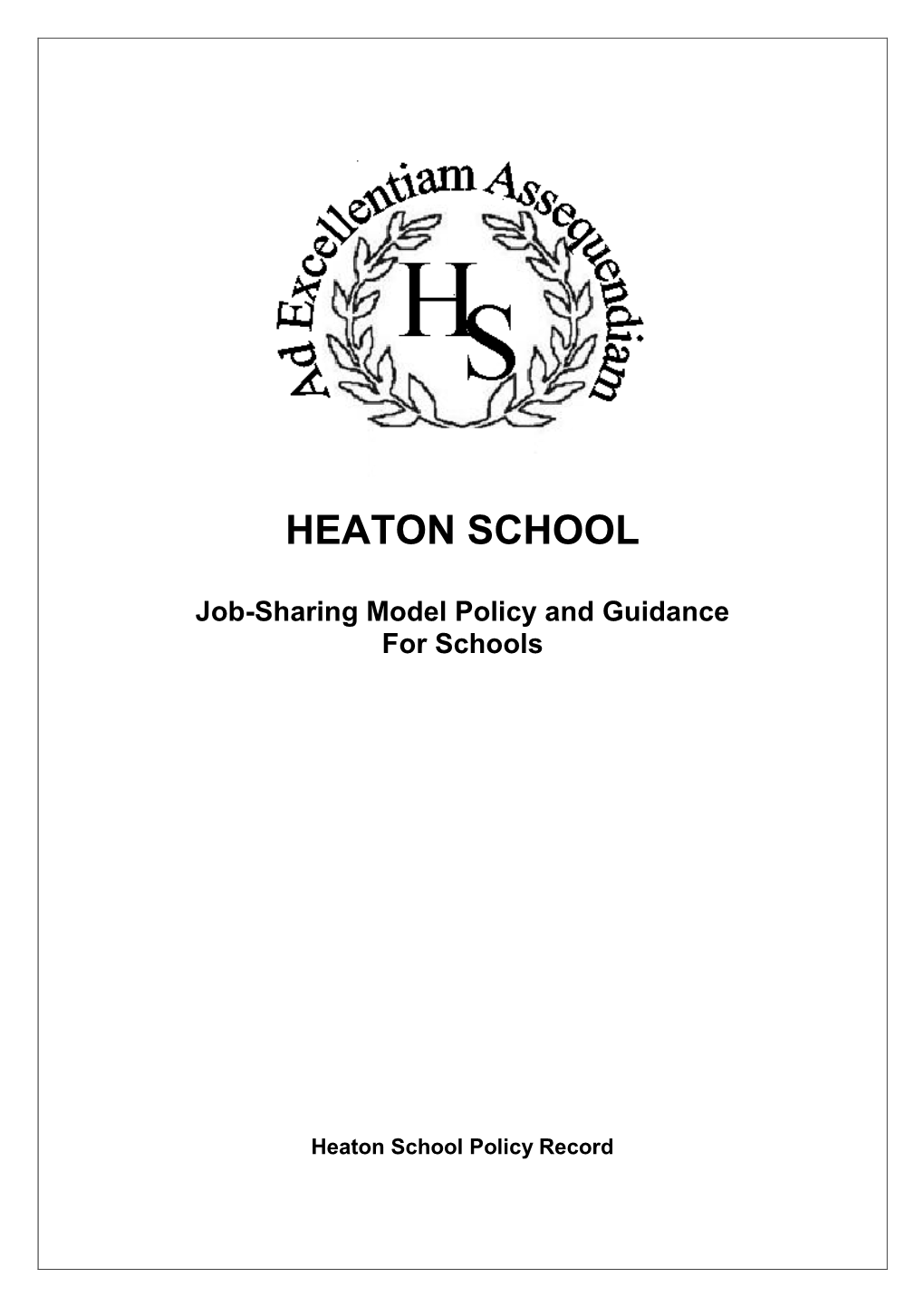 Job-Sharing Model Policy and Guidance for Schools
