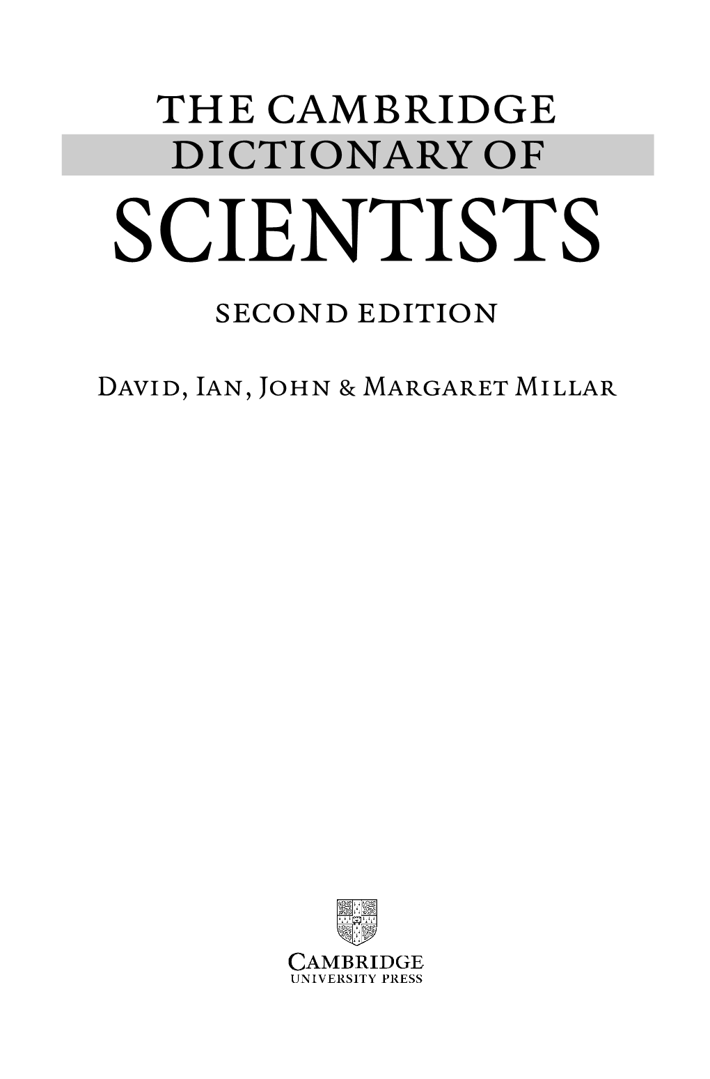 SCIENTISTS Second Edition