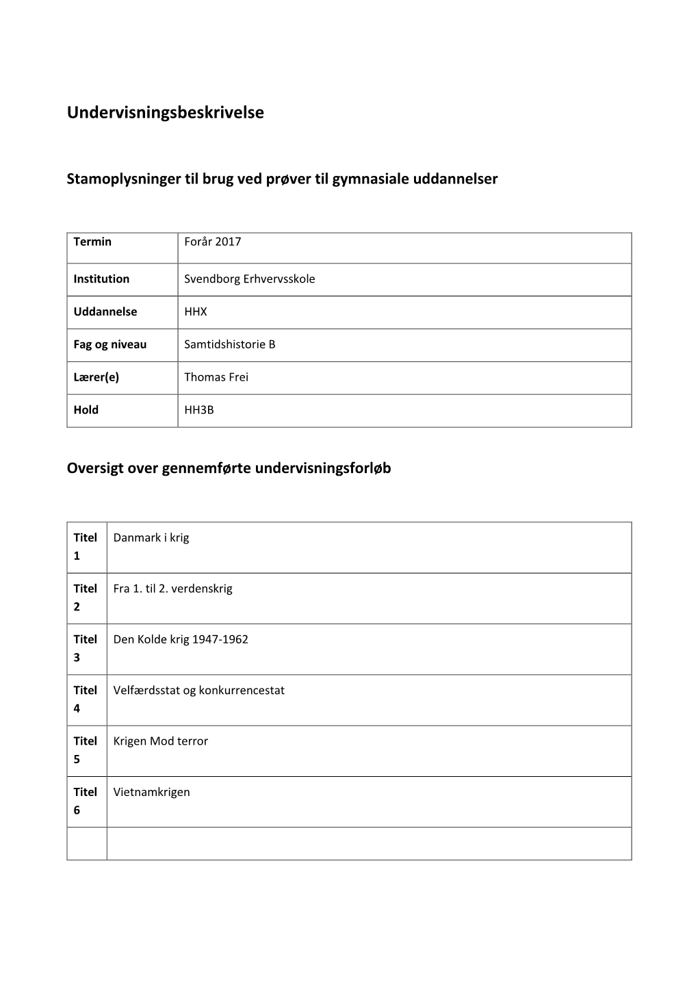 Undervisningsbeskrivelse