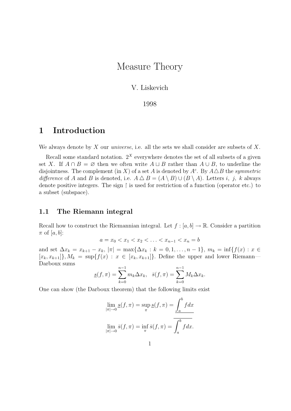 Measure Theory