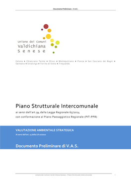 Piano Strutturale Intercomunale Ai Sensi Dell’Art.94 Della Legge Regionale 65/2014 Con Conformazione Al Piano Paesaggistico Regionale (PIT-PPR)