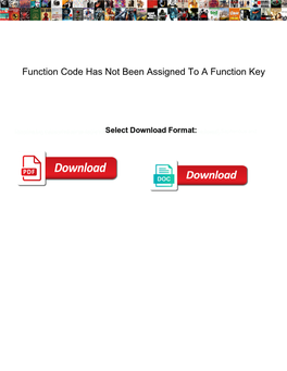 Function Code Has Not Been Assigned to a Function Key