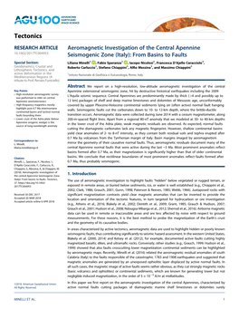 Aeromagnetic Investigation of the Central Apennine Seismogenic Zone 1