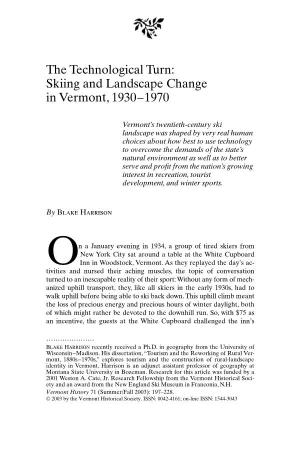 Skiing and Landscape Change in Vermont, 1930–1970