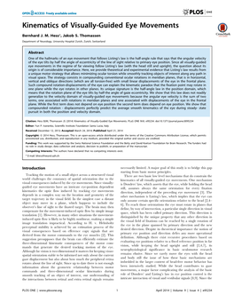 Kinematics of Visually-Guided Eye Movements