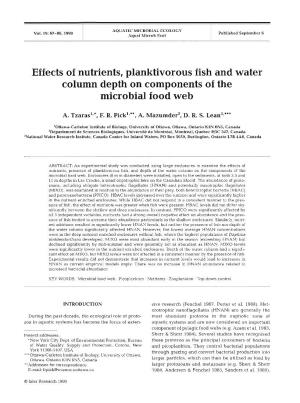 Effects of Nutrients, Planktivorous Fish and Water Column Depth on Components of the Microbial Food Web