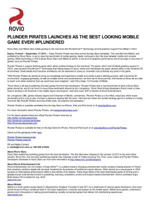 Plunder Pirates Launches As the Best Looking Mobile Game Ever! #Plundered
