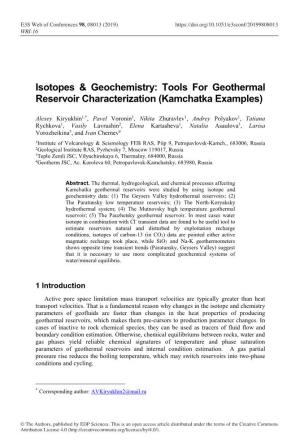 Isotopes \&Amp\; Geochemistry: Tools for Geothermal Reservoir