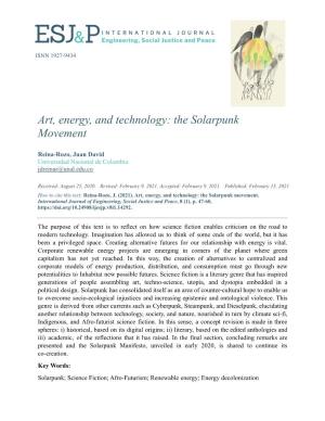 Art, Energy, and Technology: the Solarpunk Movement