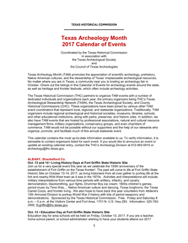 Texas Archeology Month (TAM)