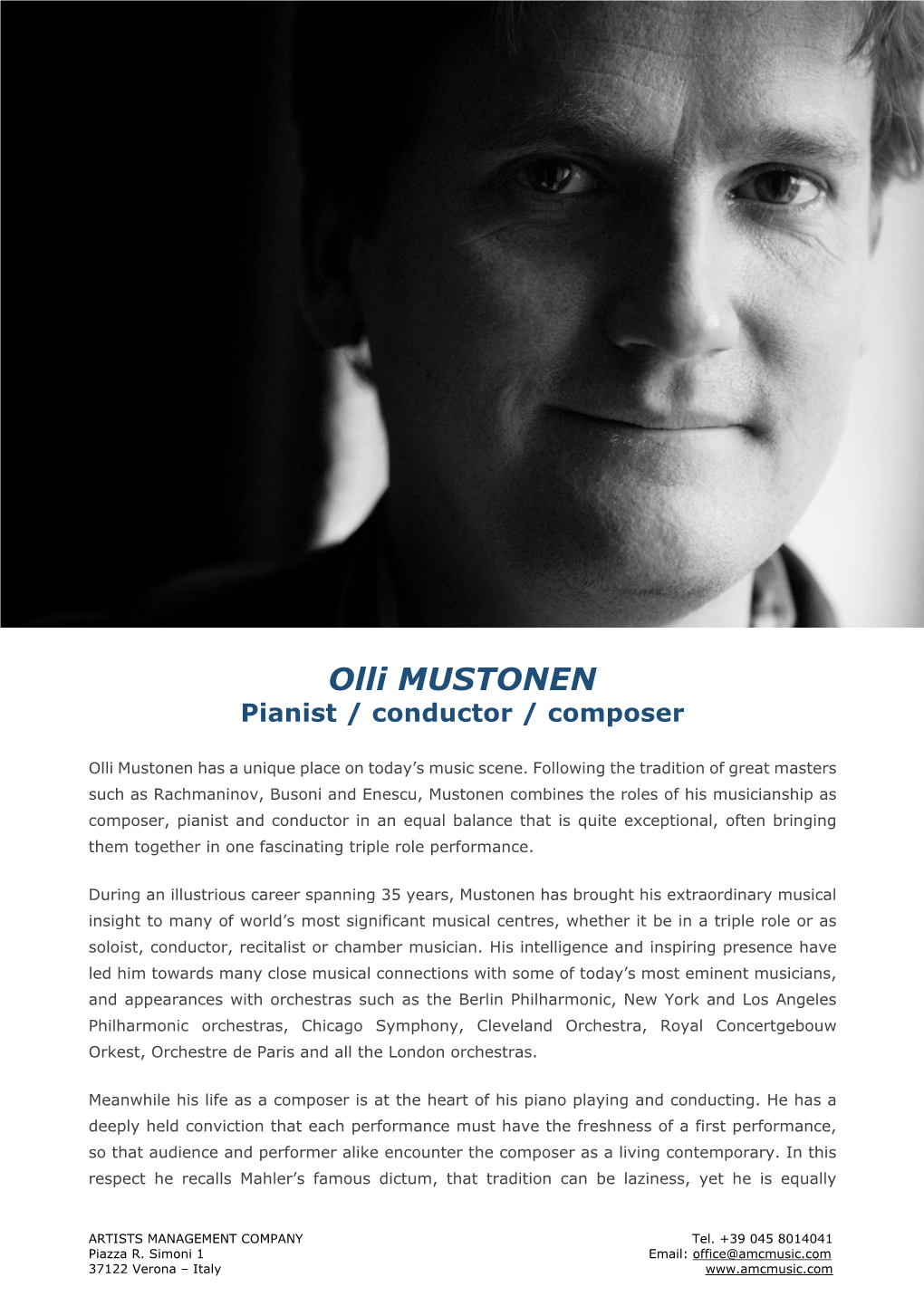 Olli MUSTONEN Pianist / Conductor / Composer