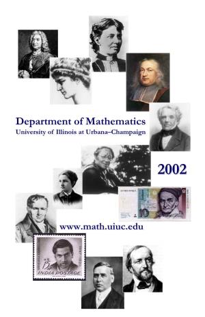 Department of Mathematics University of Illinois at Urbana–Champaign