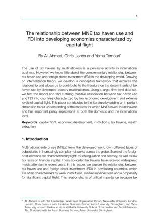 The Relationship Between MNE Tax Haven Use and FDI Into Developing Economies Characterized by Capital Flight