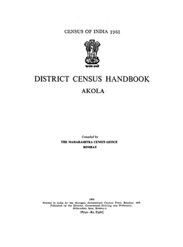 District Census Handbook, Akola