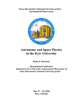Astronomy and Space Physics in the Kyiv University