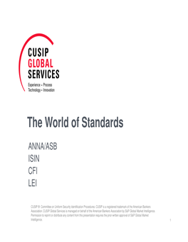 The World of Standards