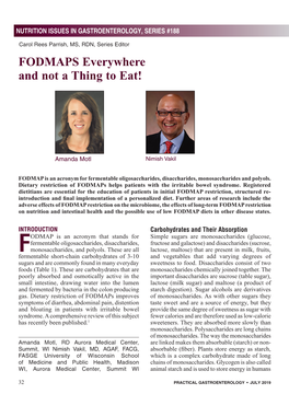FODMAPS Everywhere and Not a Thing to Eat!