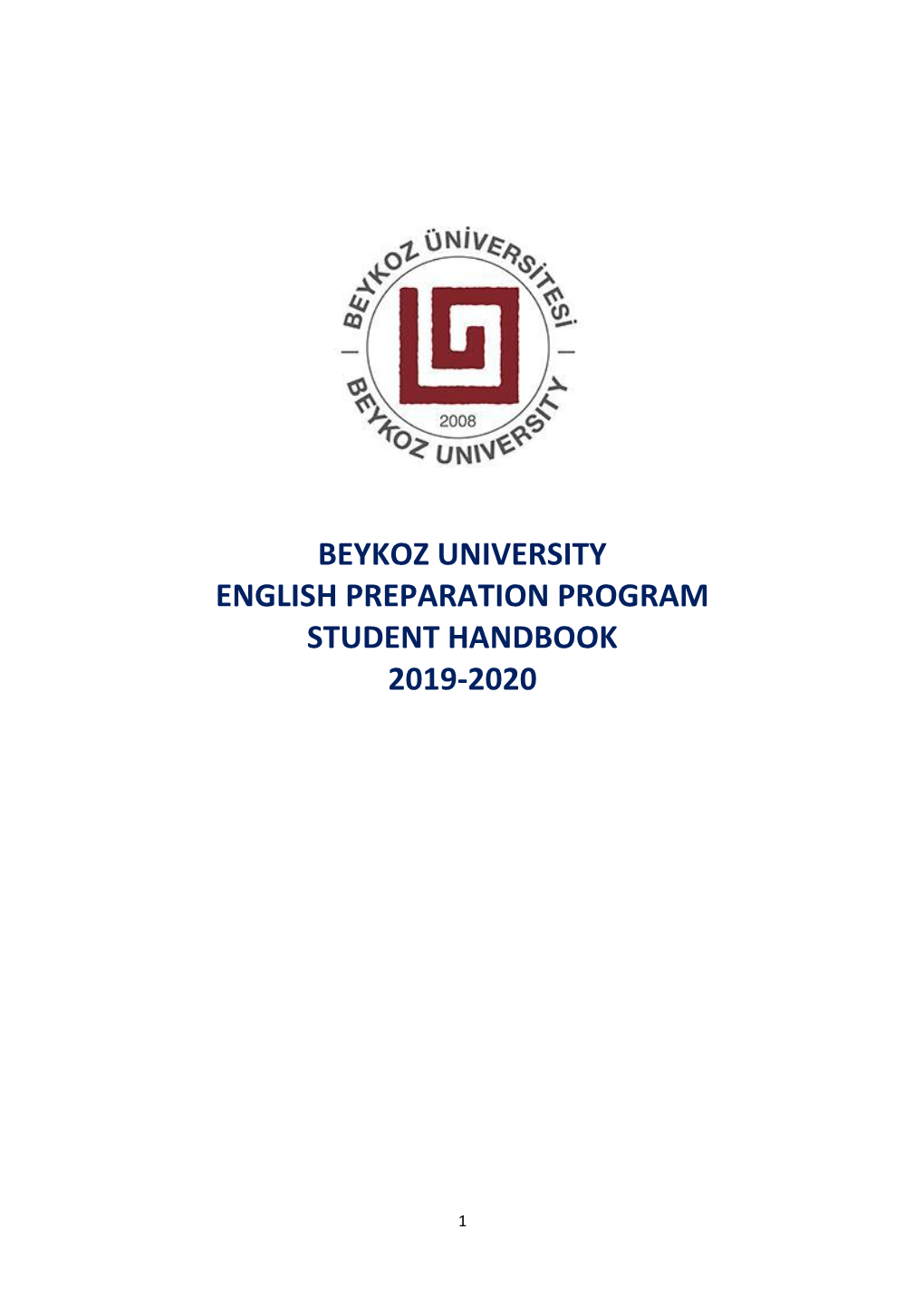 Beykoz University English Preparation Program Student Handbook 2019-2020