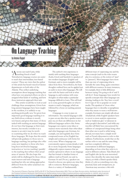 On Language Teaching by Antonia Ruppel