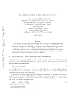 Localizing Energy in Fierz-Lanczos Theory