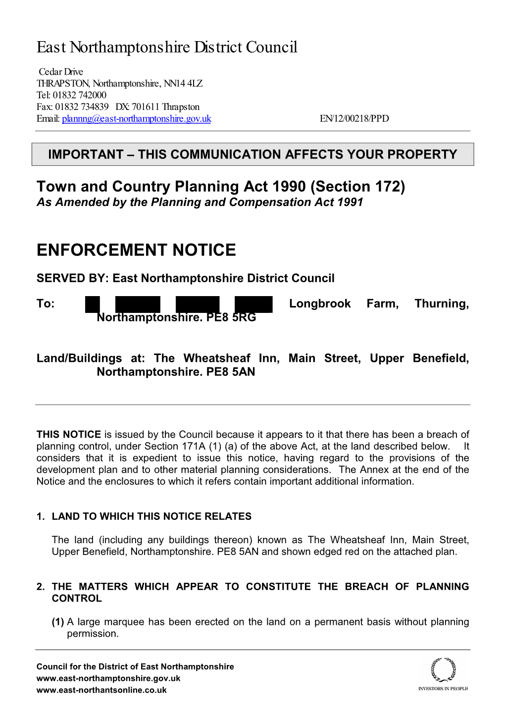 East Northamptonshire District Council