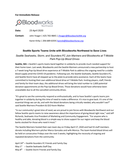 Seattle Sports Teams Unite with Bloodworks