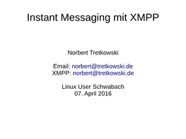 Instant Messaging Mit XMPP