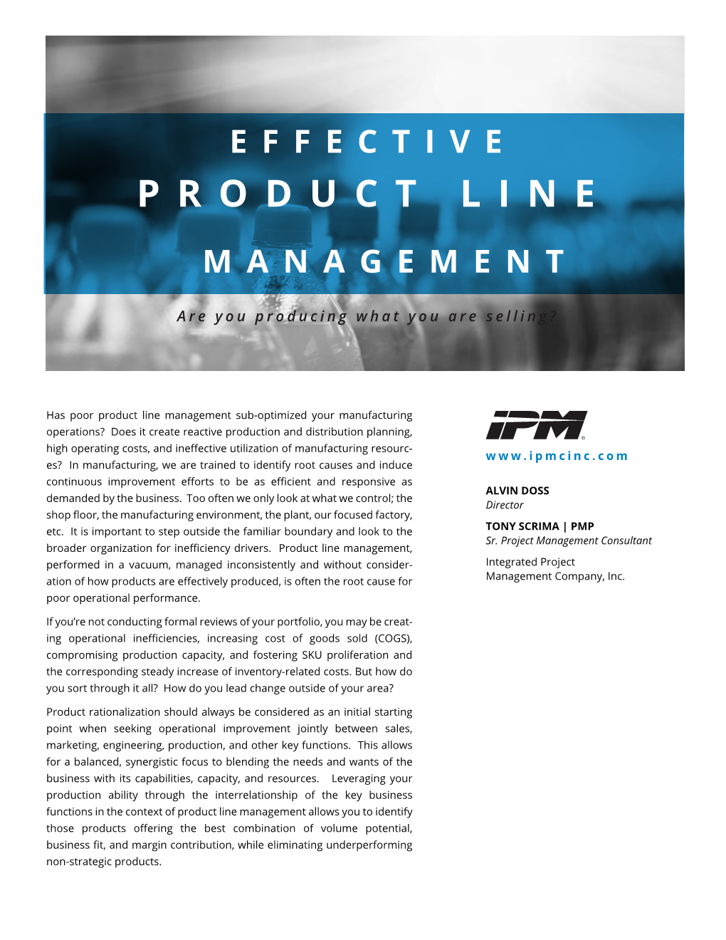 Effective Product Line Management