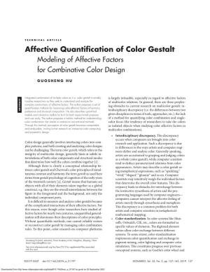 Affective Quantification of Color Gestalt