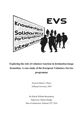 Exploring the Role of Volunteer Tourism in Destination Image Formation: a Case Study of the European Voluntary Service