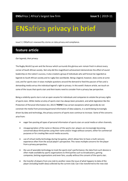 Ensafrica Privacy in Brief