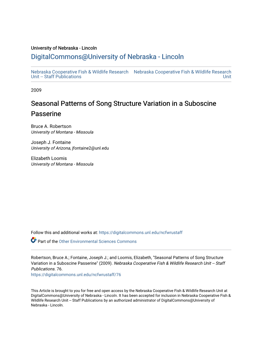 Seasonal Patterns of Song Structure Variation in a Suboscine Passerine